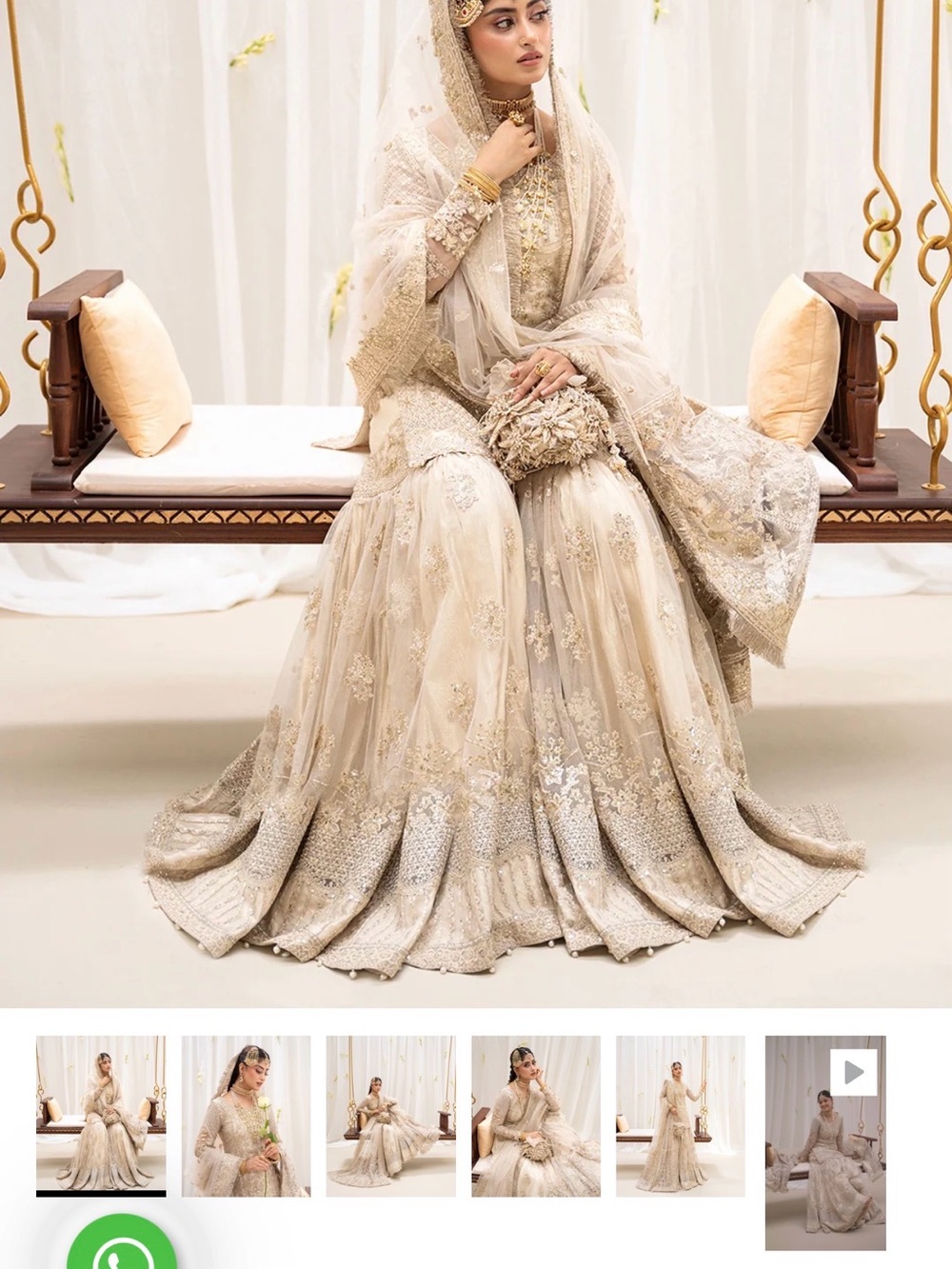 Bridal Cream Embroidered Wedding Dress from Faiza Saqlain unstitched collection